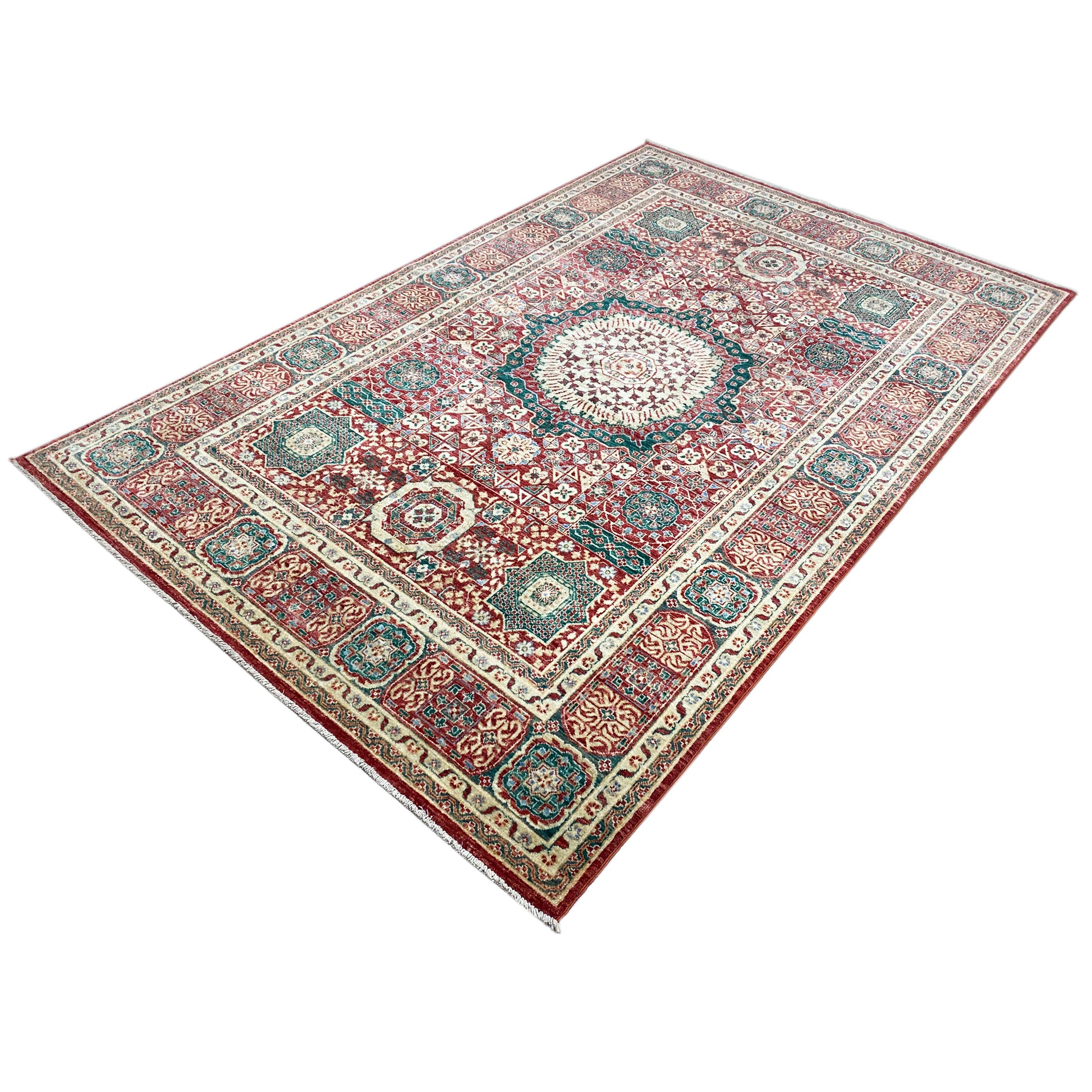 Roter Mamluk Teppich 246x161 cm - German Carpet Shop