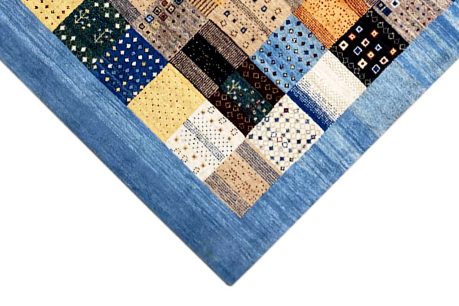 Geometrischer Gabbeh Teppich (180x240 cm / 6x8 ft) - German Carpet Shop