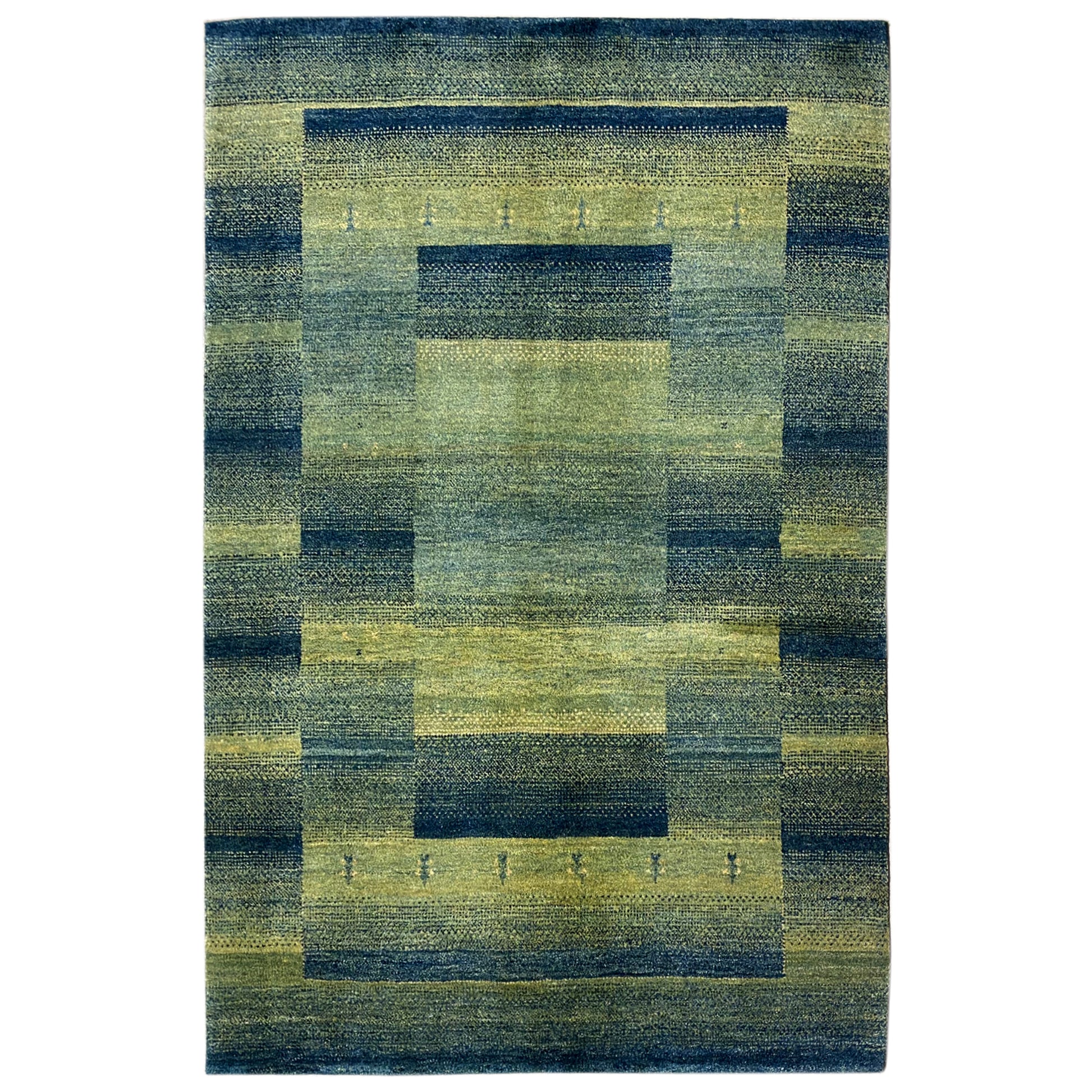 Gabbeh Teppich Grün/Grün 201x146 cm - German Carpet Shop