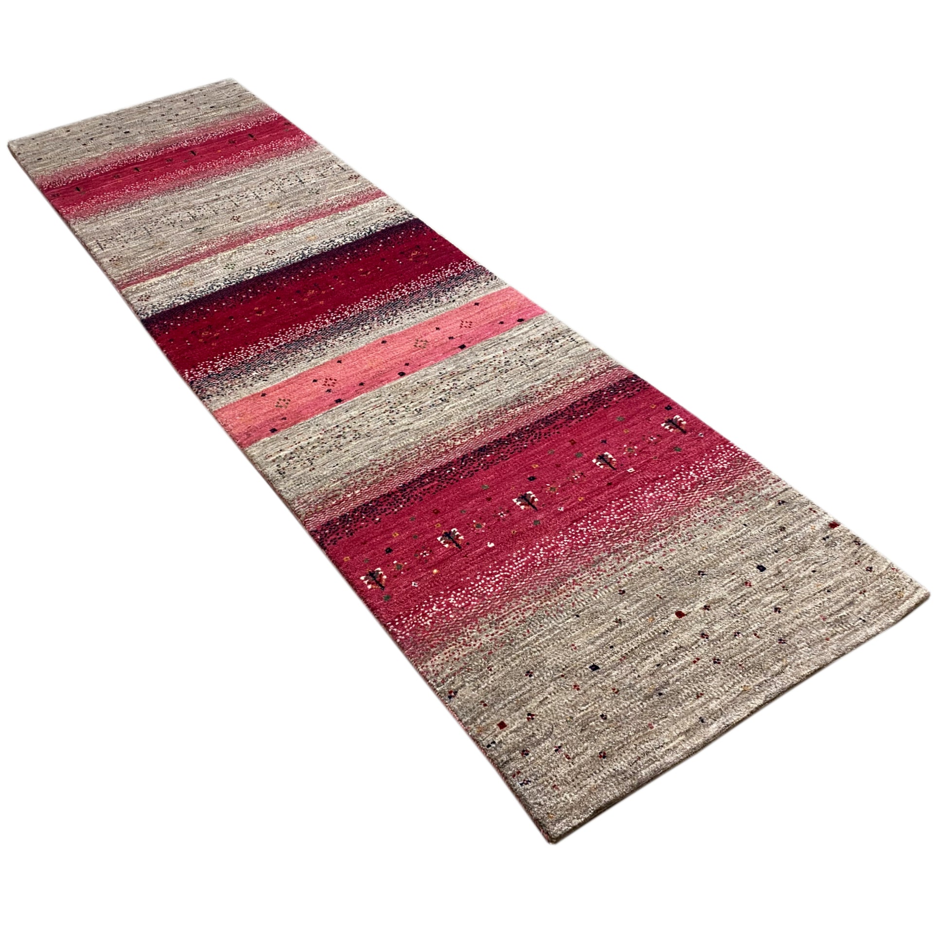 Rosa Gabbeh Teppich Läufer 298x80 cm - German Carpet Shop