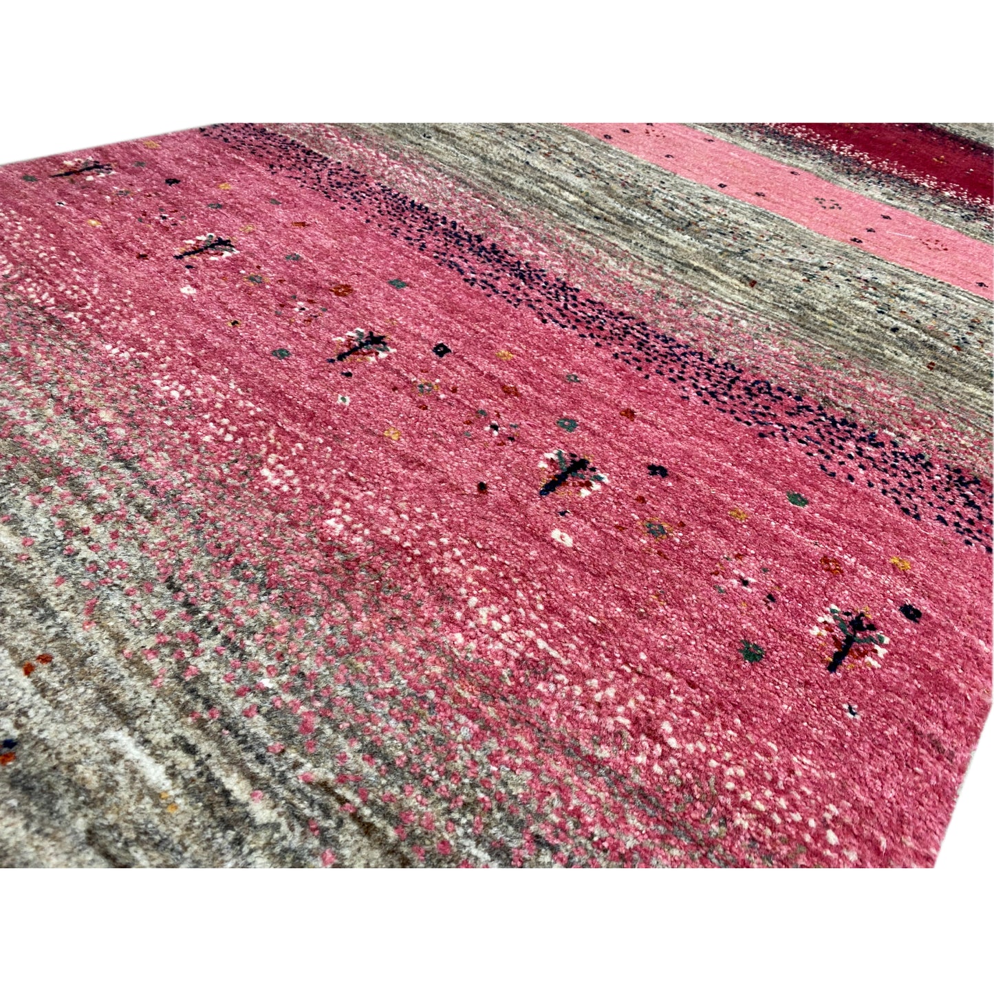 Rosa Gabbeh Teppich Läufer 296x81 cm - German Carpet Shop