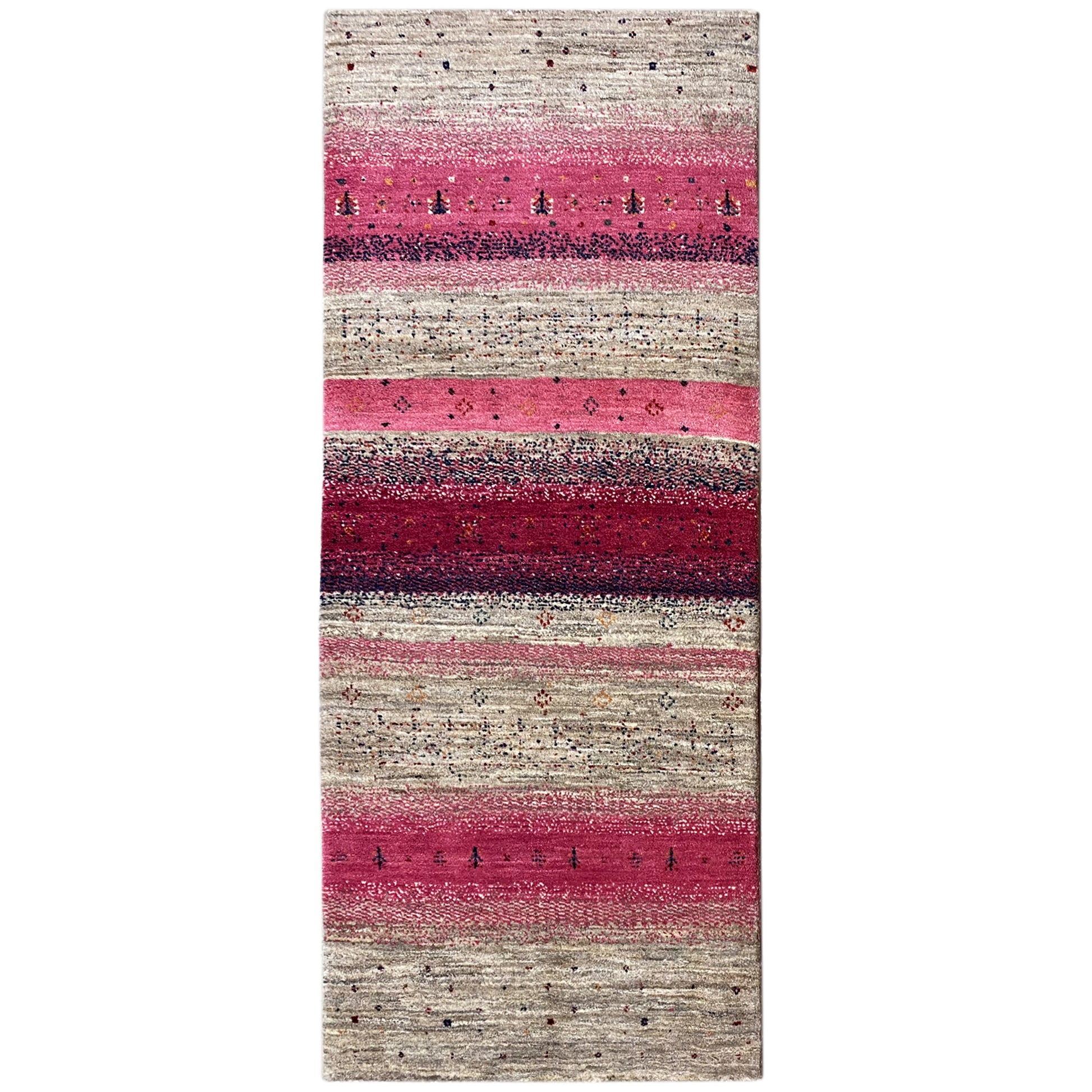 Rosa Gabbeh Teppich Läufer 200x79 cm - German Carpet Shop