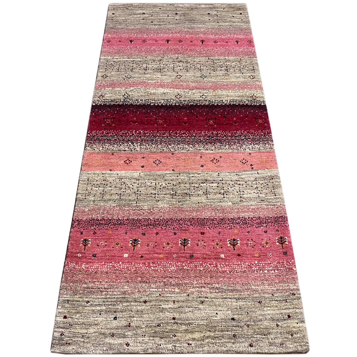 Rosa Gabbeh Teppich Läufer 201x81 cm - German Carpet Shop