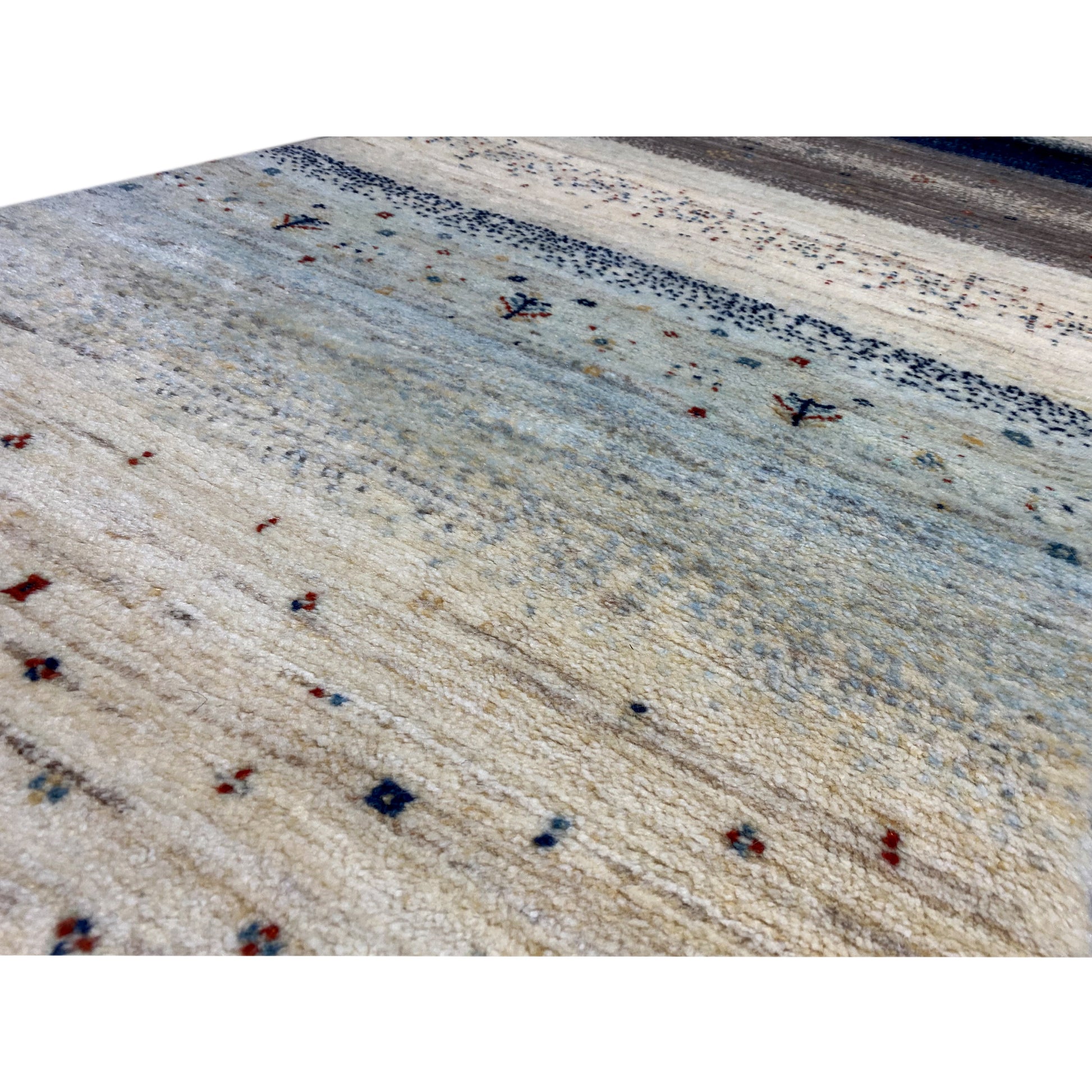 Blauer Gabbeh Teppich Läufer 300x84 cm - German Carpet Shop