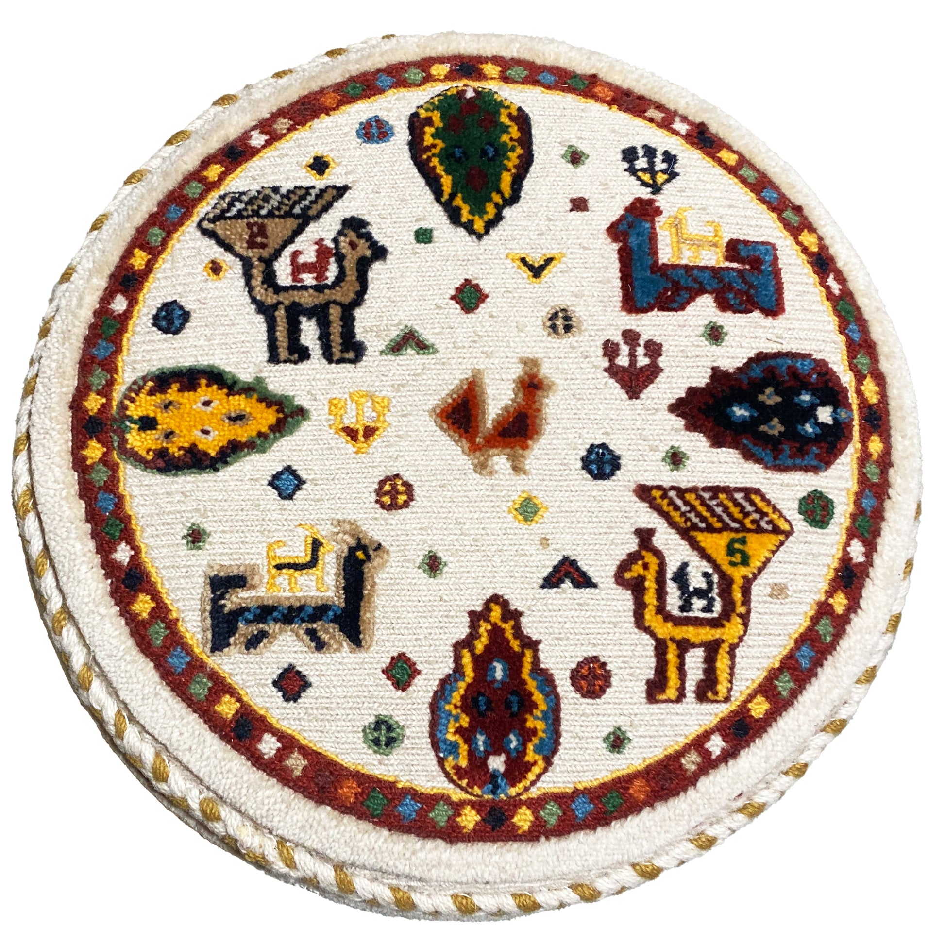 Bunter Soumakh Hocker 40x40x50 cm