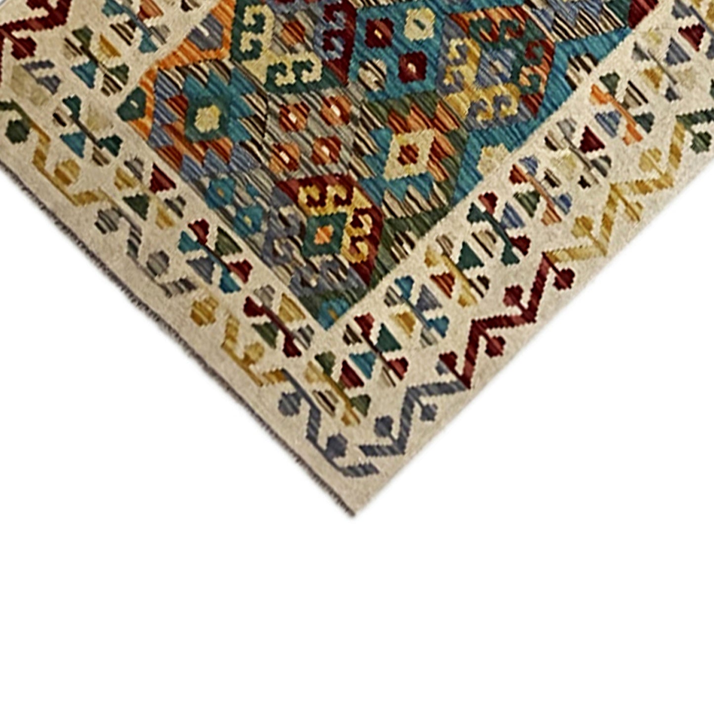 Tapete corredor afegão Kelim 386x87cm