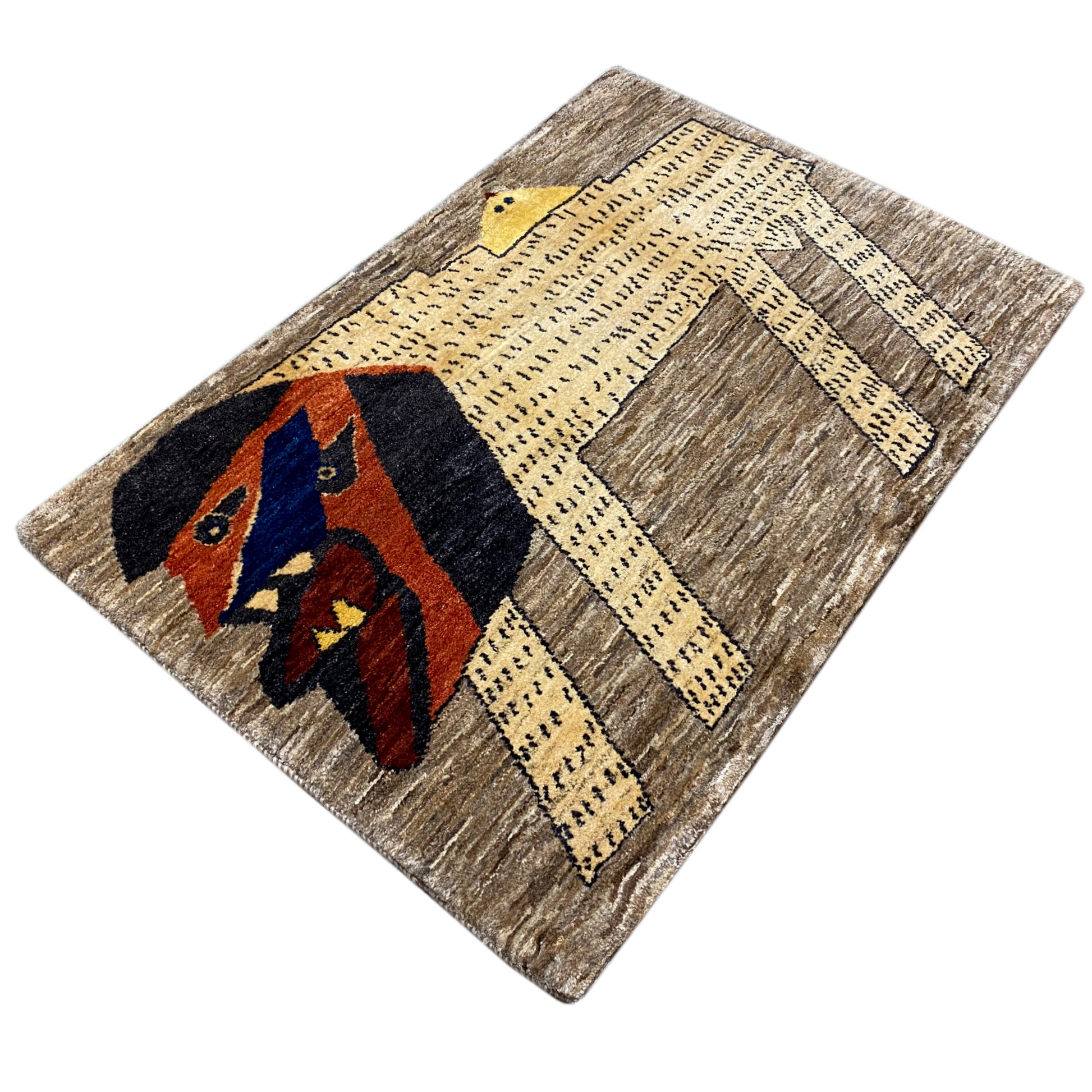 Löwen Gabbeh Teppich 118x79 cm - German Carpet Shop