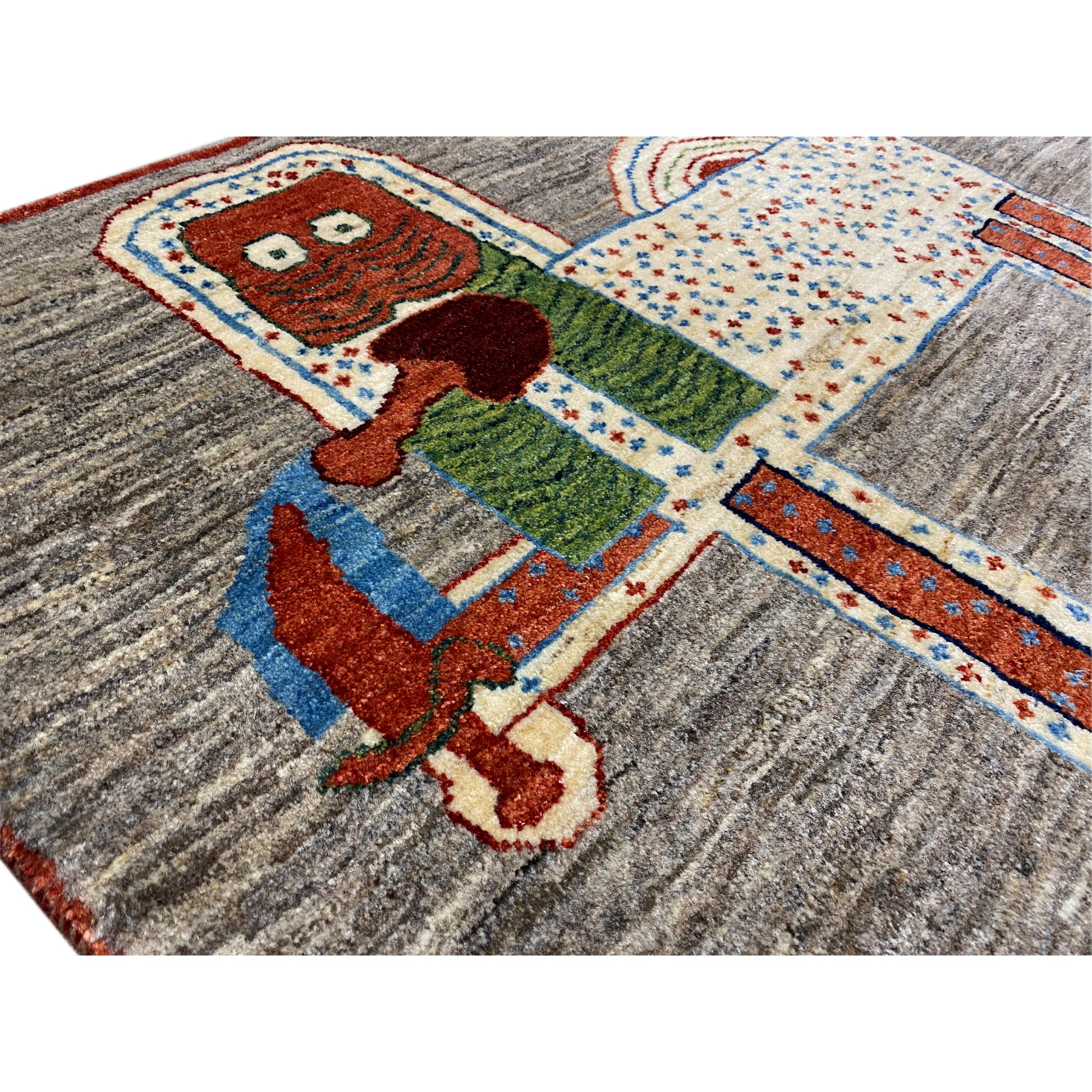 Löwen Gabbeh Teppich 117x79 cm - German Carpet Shop