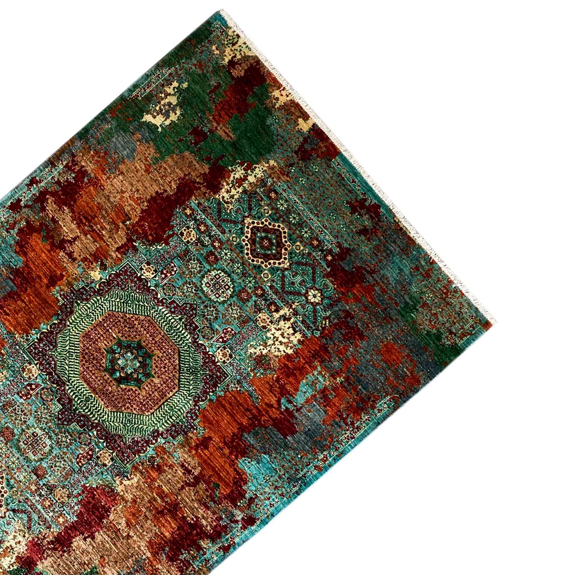 Mamluk Teppich, Türkis/Mehrfarbig, 237x173 cm - German Carpet Shop