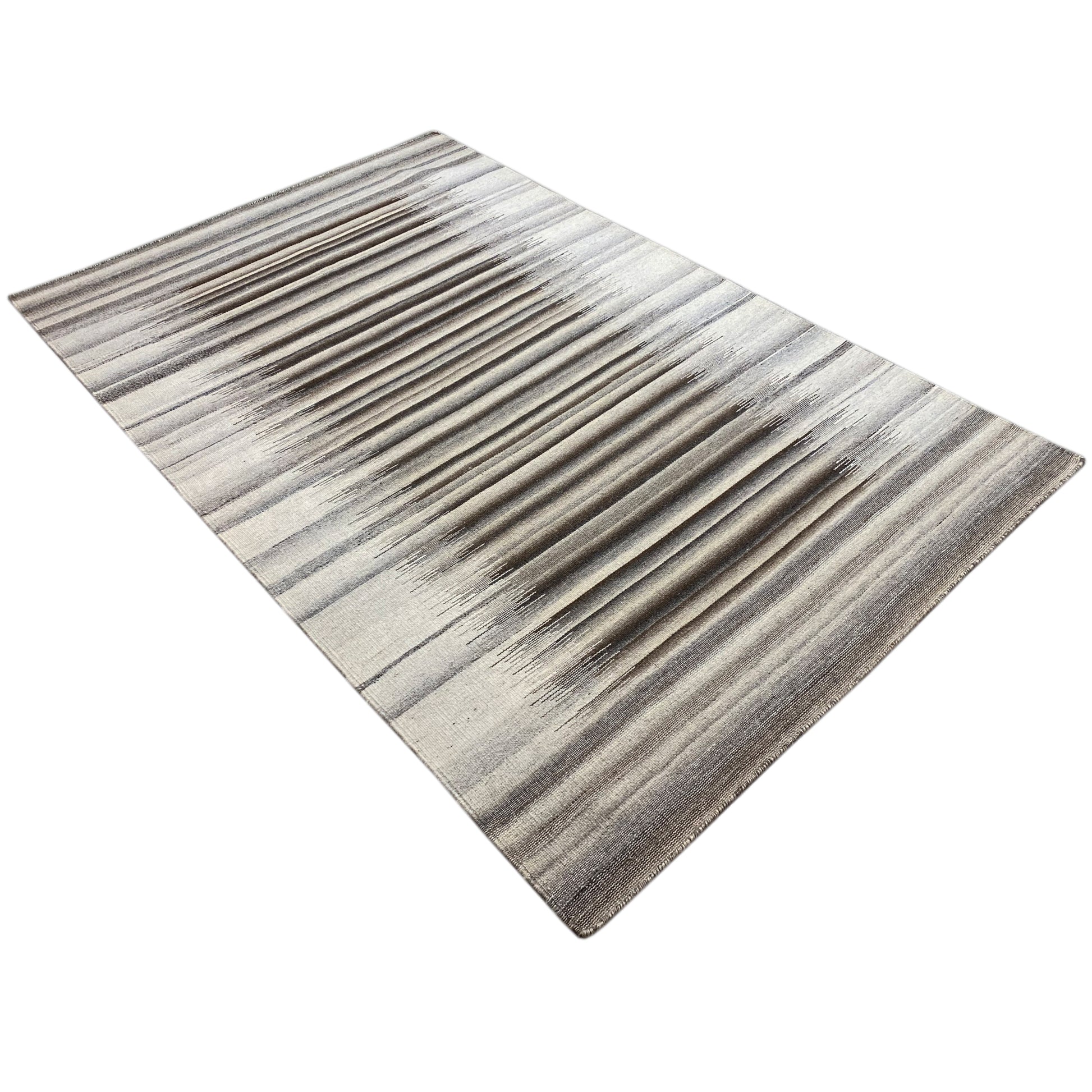 Moderner Grauer Kelim Dhurrie - 160x230 cm - German Carpet Shop