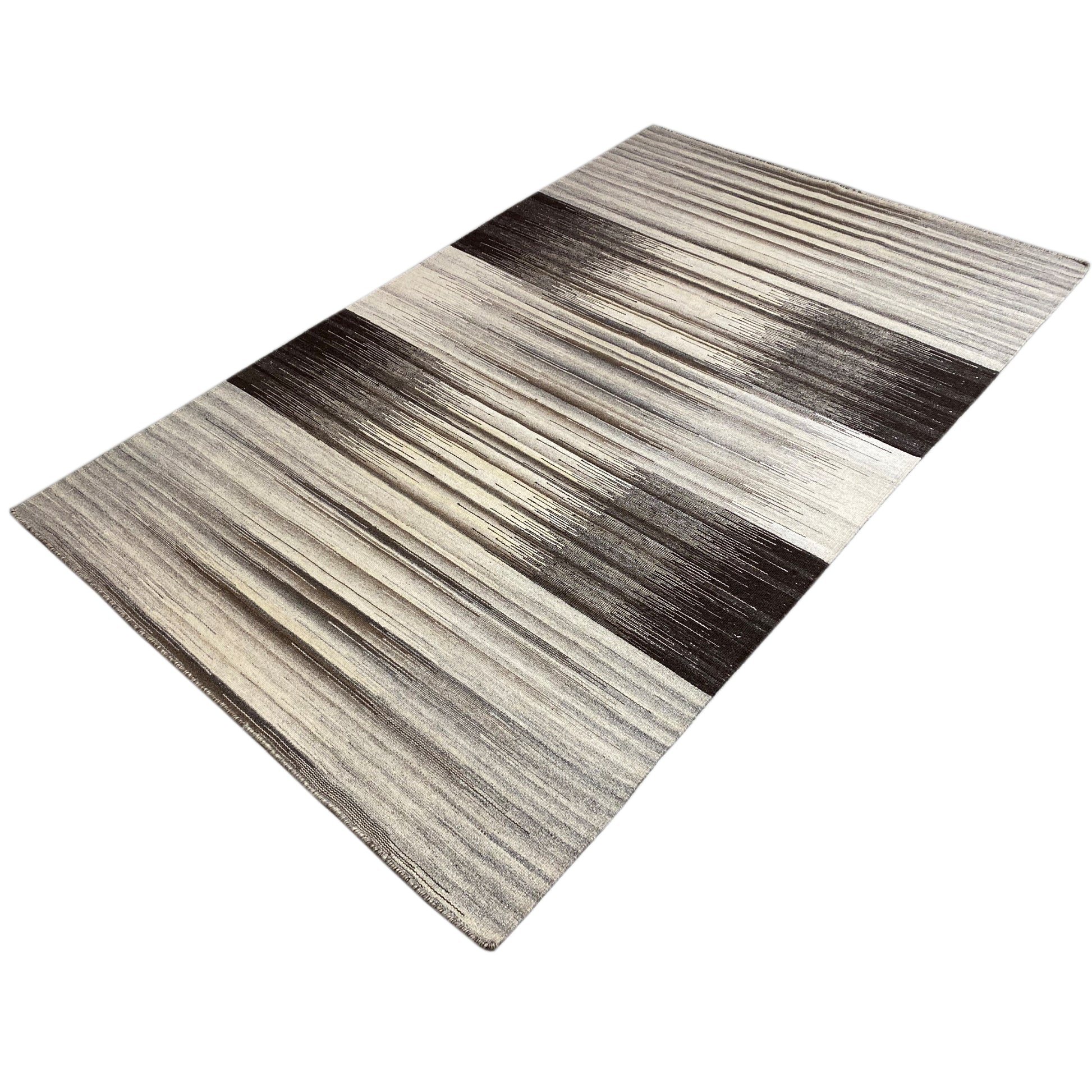 Kelim Teppich Grau – 230x160 cm Streifenmuster - German Carpet Shop