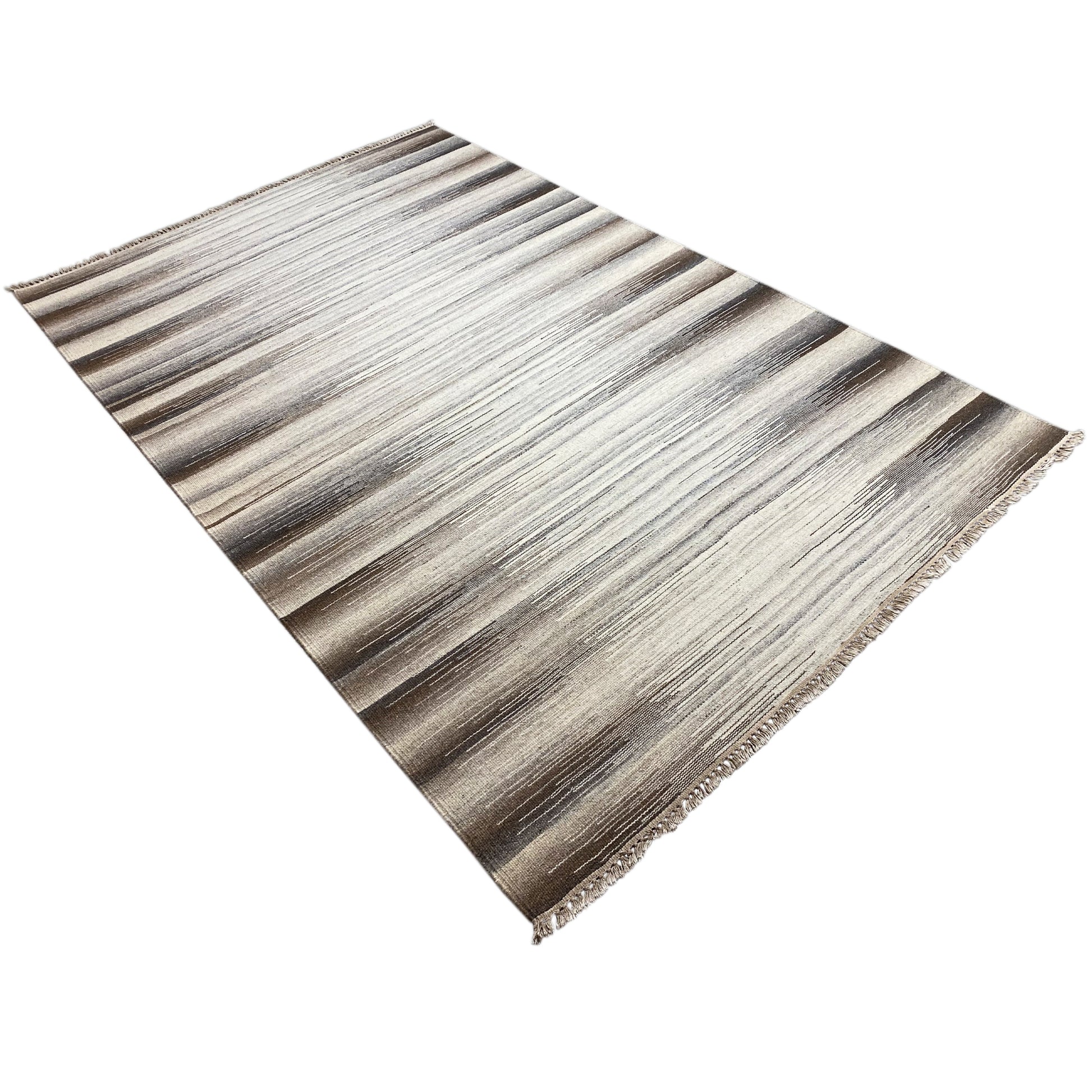 Kelim Teppich Beige – Modernes Streifenmuster 230x160 cm - German Carpet Shop