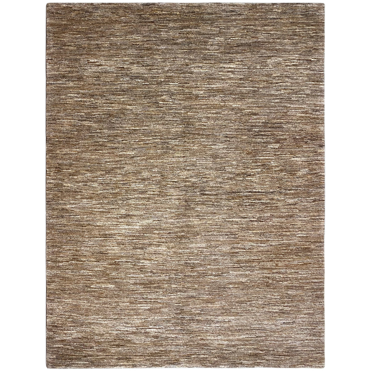 Tapete Gabbeh castanho-bege, padrão melange uniforme, pelo curto