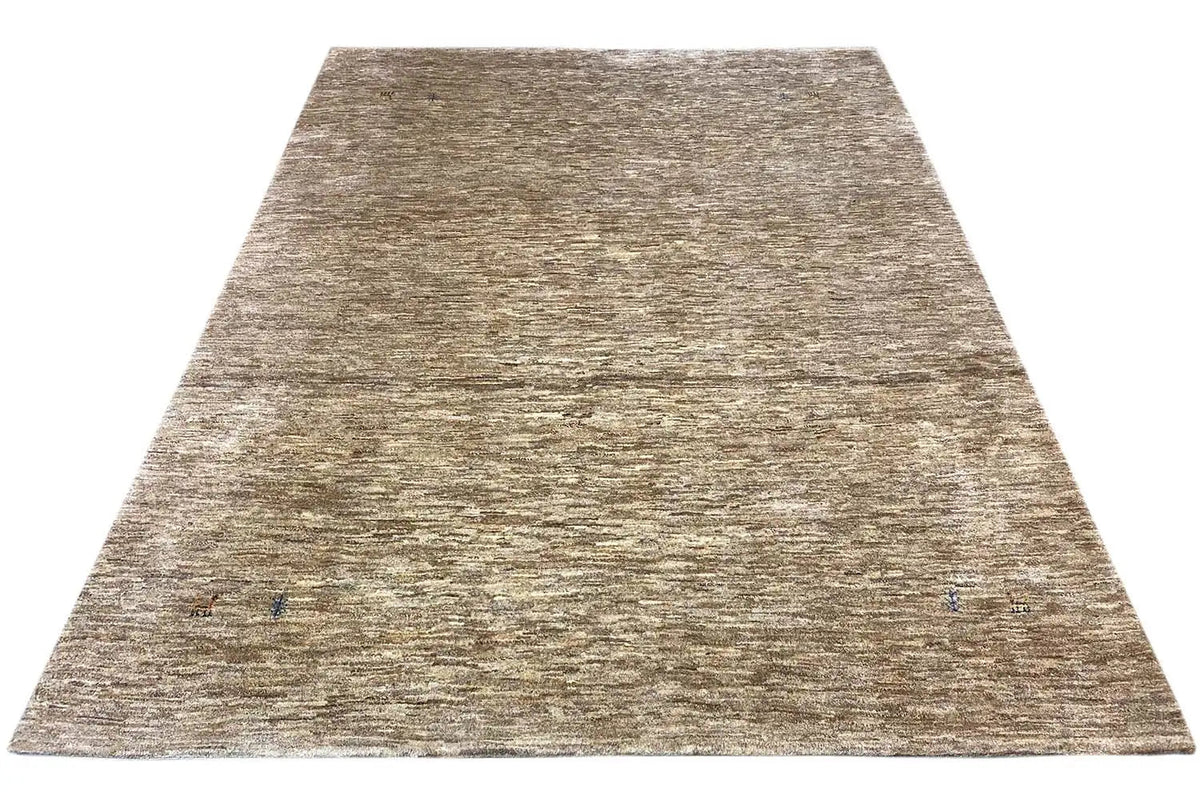 Tapete 264x206 cm, mesclado castanho-bege, pelo uniforme, grande recorte