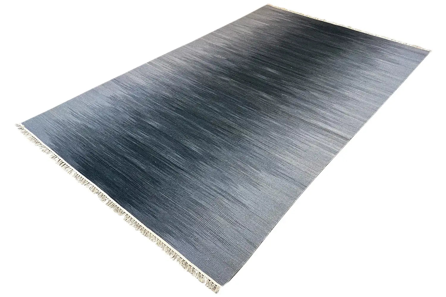 Grauer Ombré Kelim Dhurrie Teppich 160x230 cm - German Carpet Shop