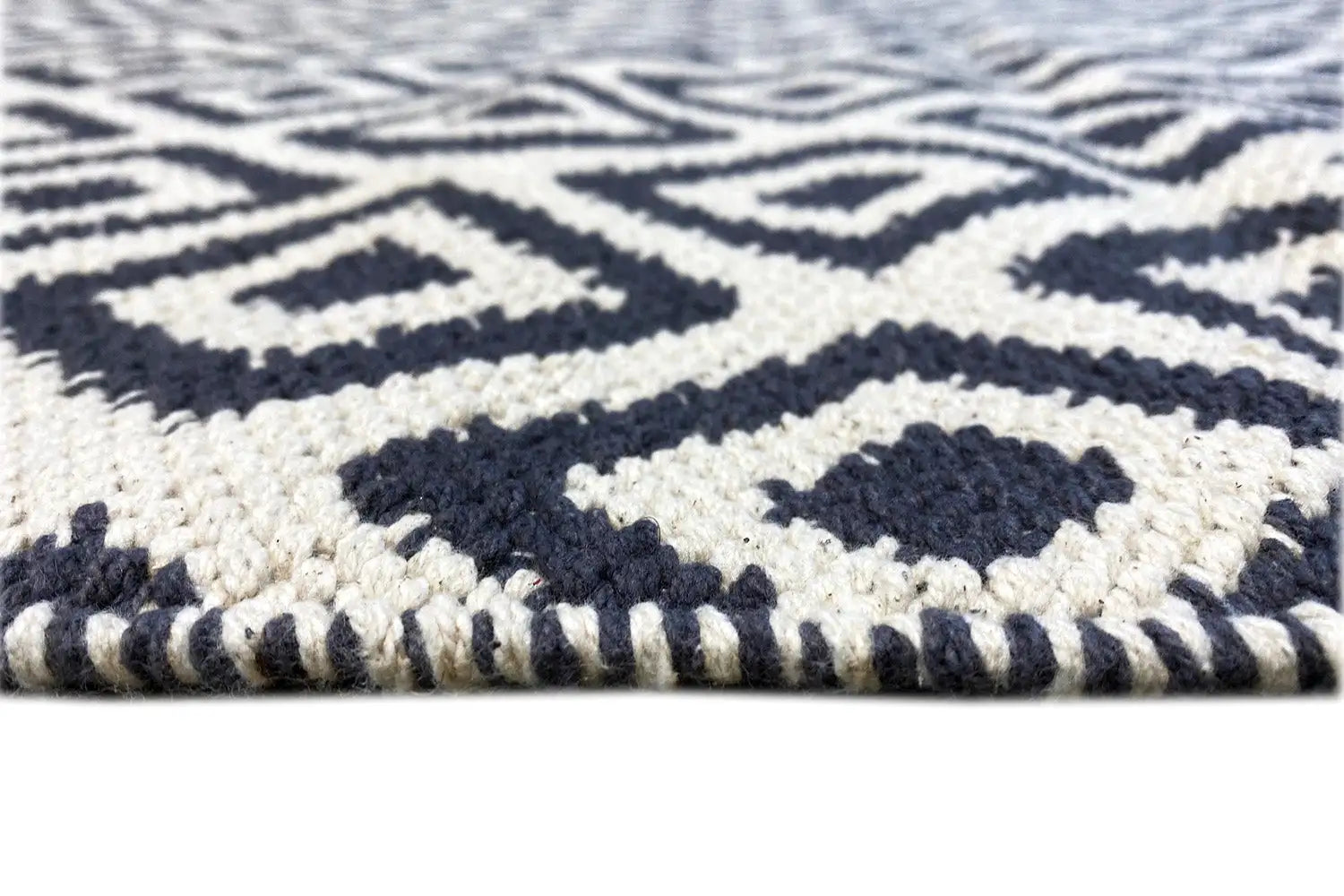 Moderne Kelim - Samak 04 Black - German Carpet Shop