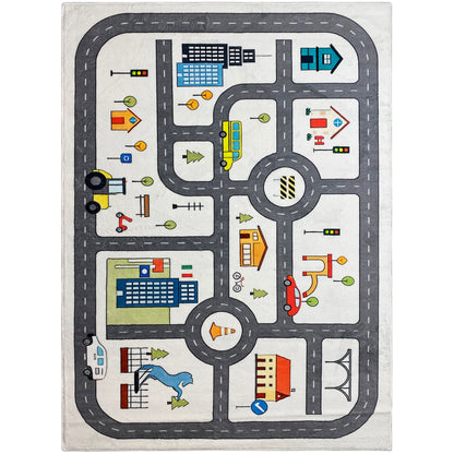 Tapete infantil „Rua“, cinzento, 140x200 cm