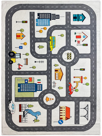 Tapete infantil „Rua“, cinzento, 140x200 cm