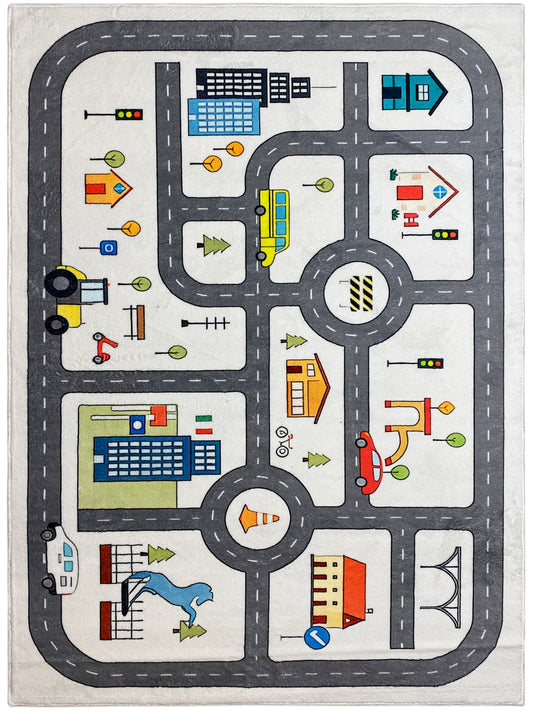 Tapete infantil „Rua“, cinzento, 140x200 cm