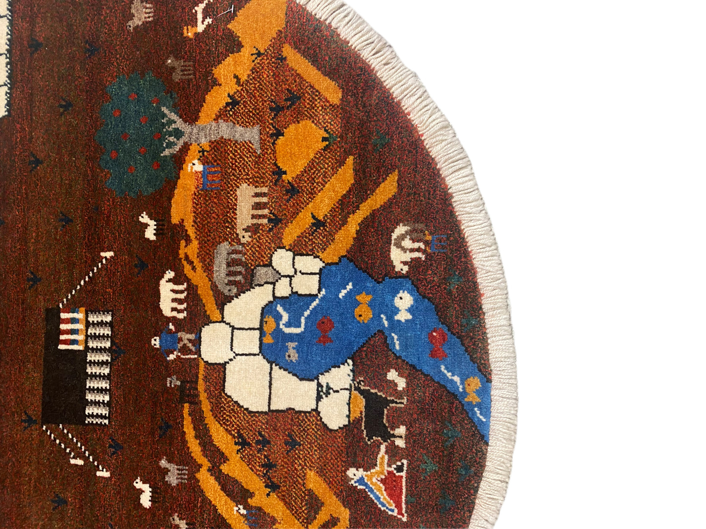 Tapete Gabbeh castanho, 107x107 cm