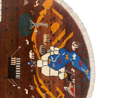 Tapete Gabbeh castanho, 107x107 cm