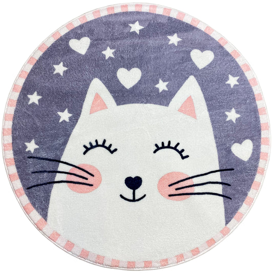 Tapete infantil redondo Gato, 100 cm