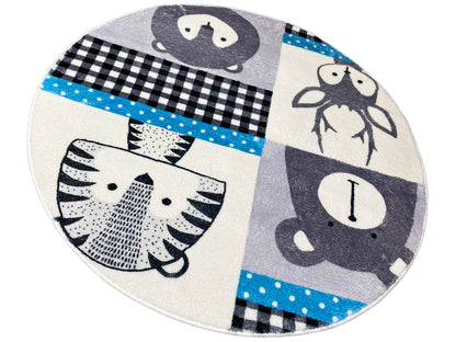 Tapete infantil redondo Animais, 100 cm