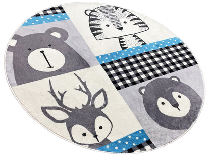 Tapete infantil redondo Animais, 160 cm
