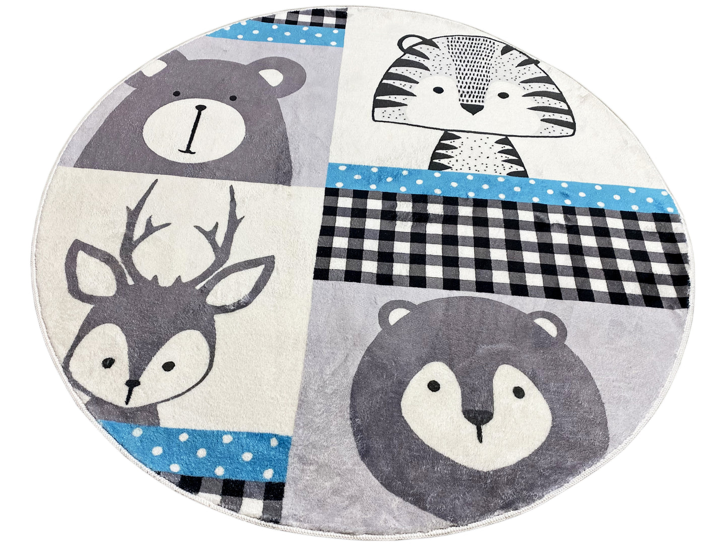 Tapete infantil redondo Animais, 160 cm