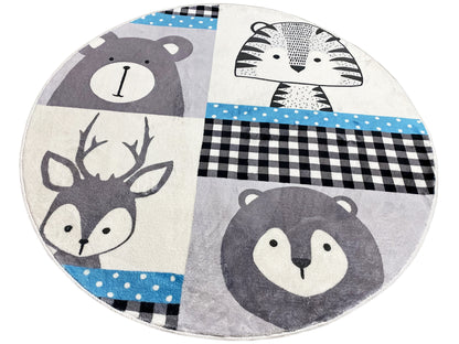 Tapete infantil redondo Animais, 160 cm