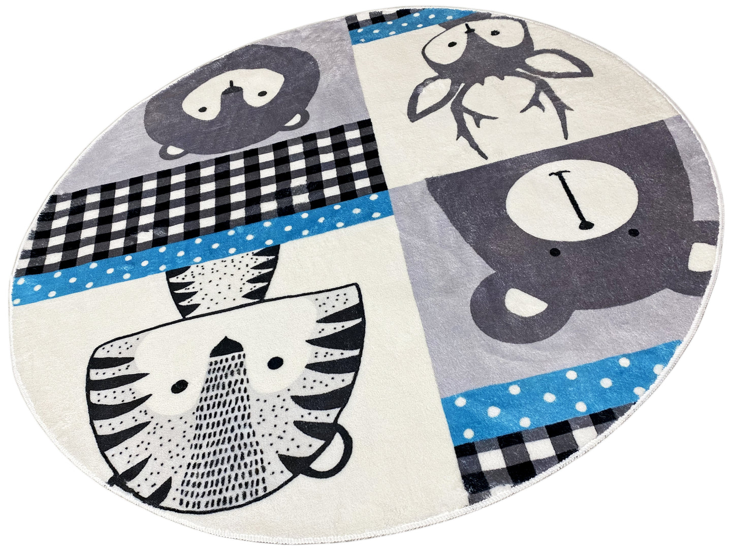 Tapete infantil redondo Animais, 160 cm