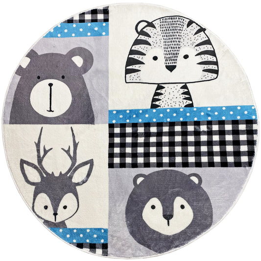 Tapete infantil redondo Animais, 160 cm