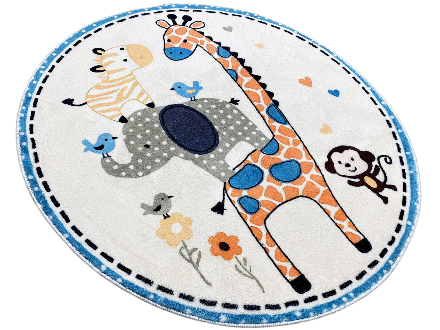 Tapete infantil redondo Animais, 100 cm