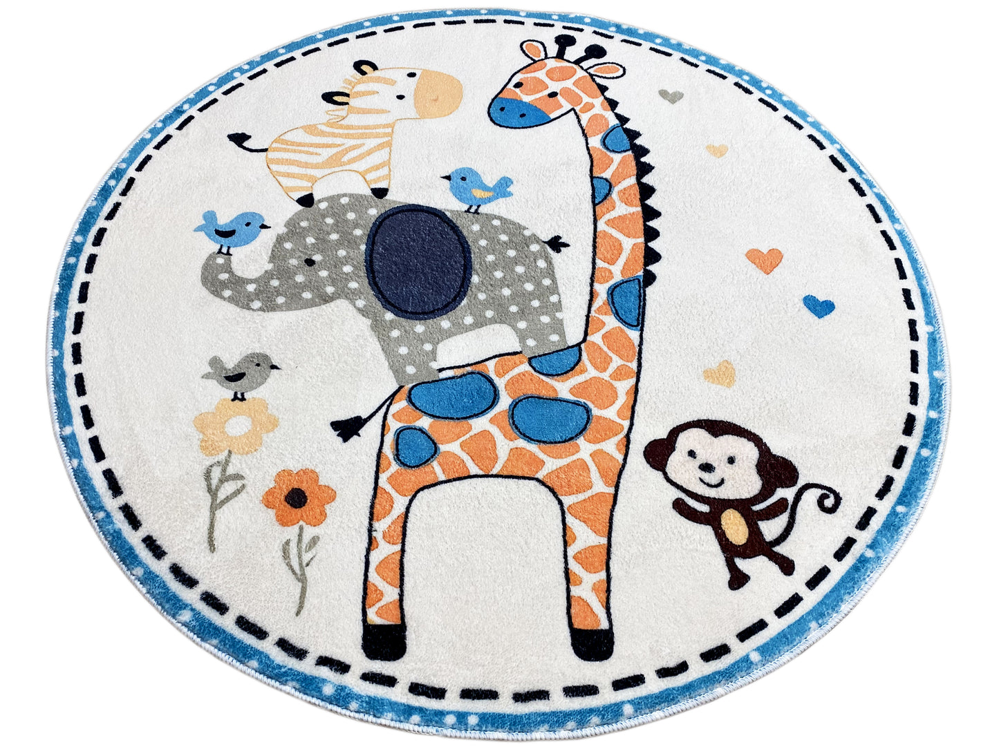 Tapete infantil redondo Animais, 100 cm