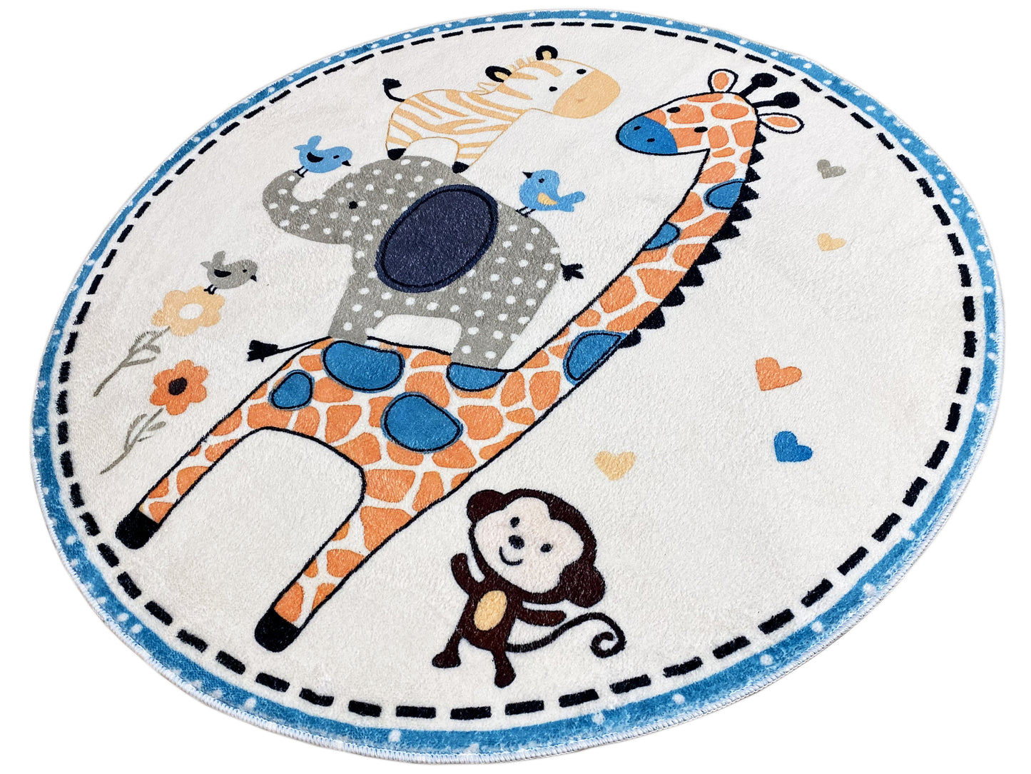 Tapete infantil redondo Animais, 100 cm