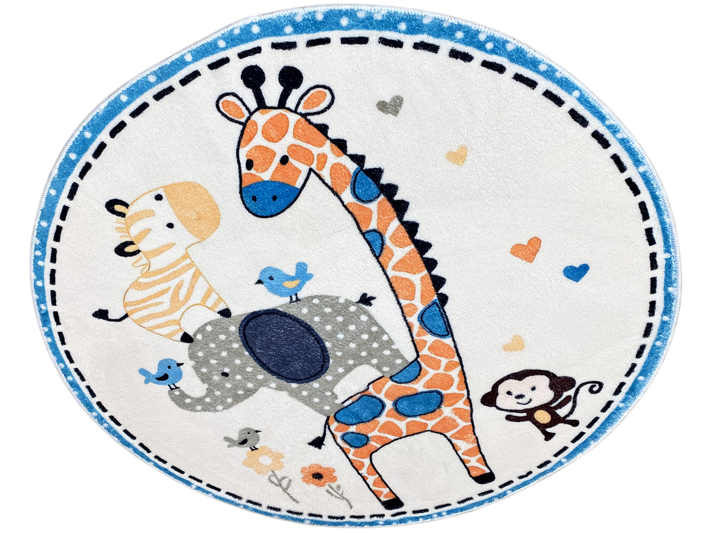 Tapete infantil redondo Animais, 100 cm
