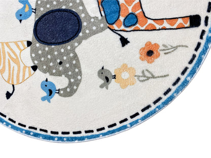 Tapete infantil redondo Animais, 100 cm