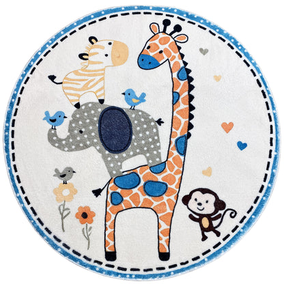 Tapete infantil redondo Animais, 100 cm