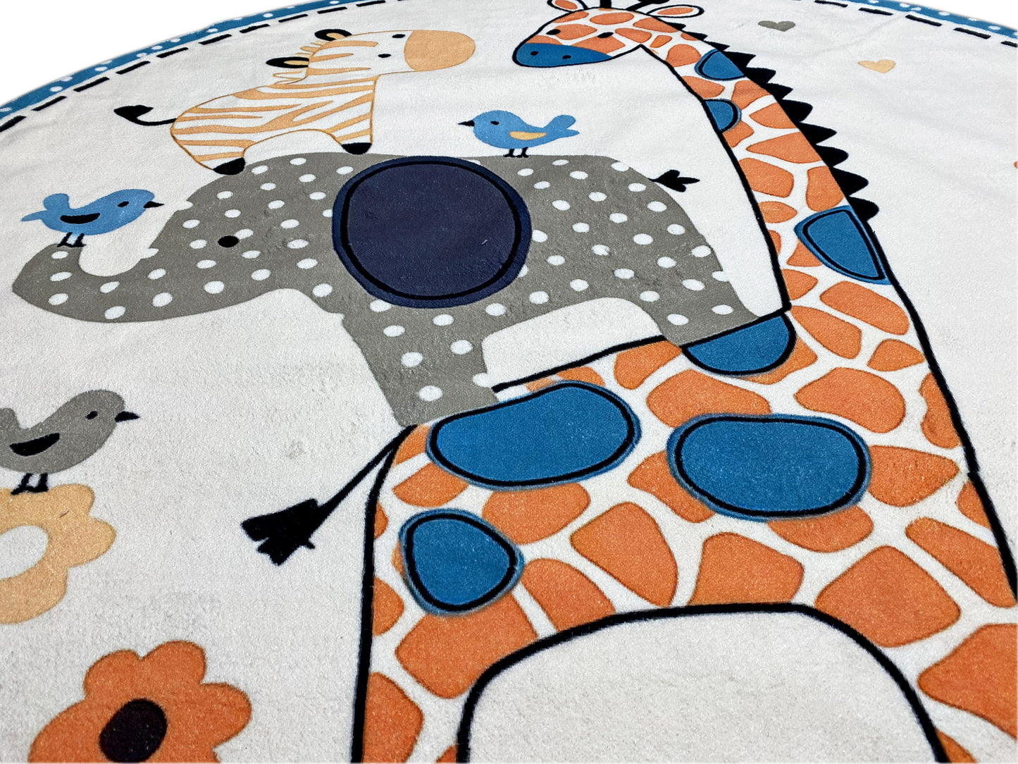 Tapete infantil redondo Animais, 120 cm