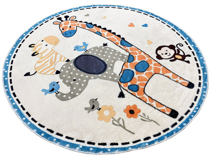 Tapete infantil redondo Animais, 160 cm