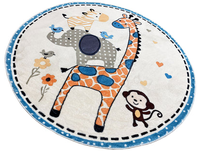 Tapete infantil redondo Animais, 160 cm