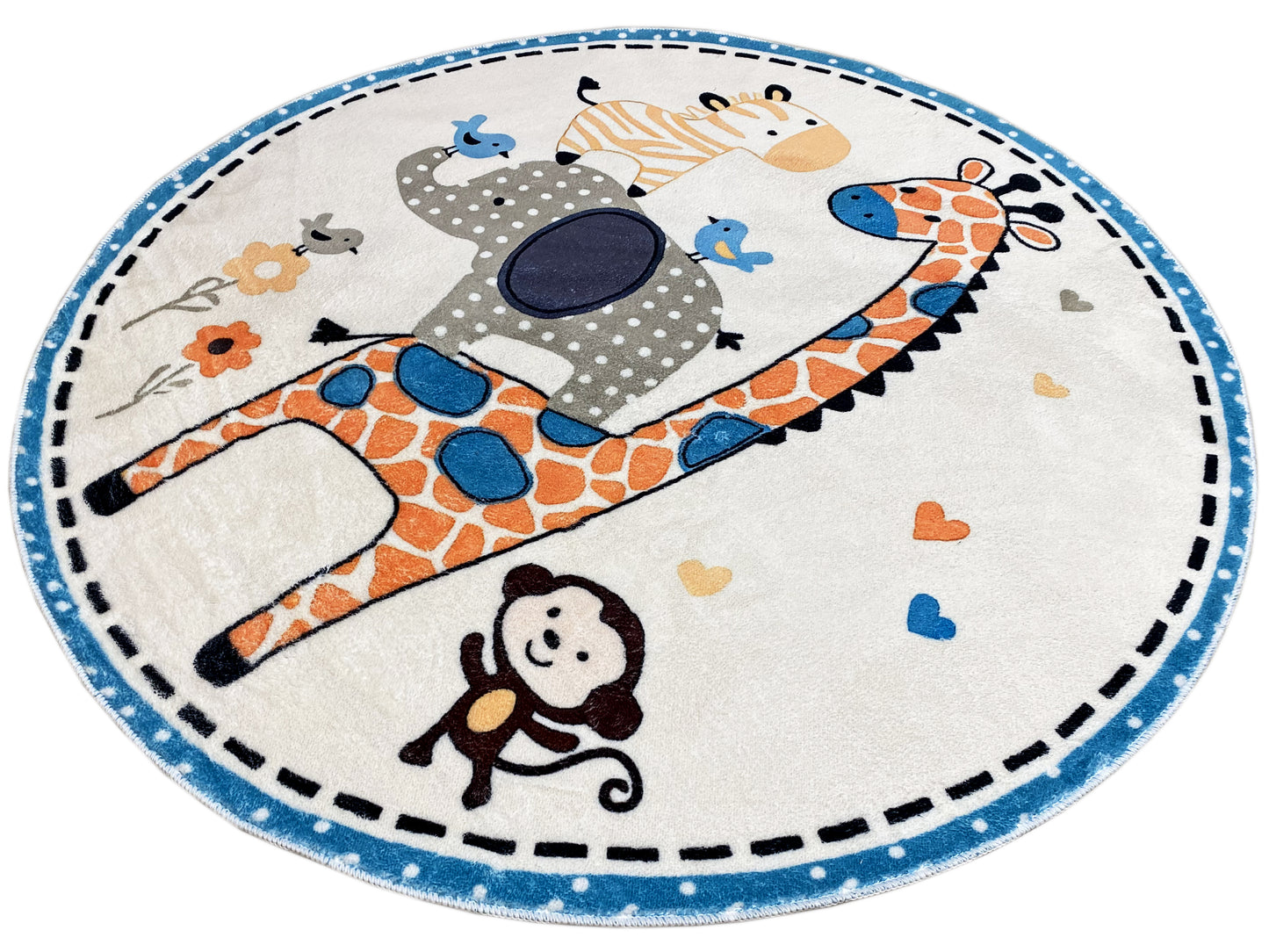 Tapete infantil redondo Animais, 160 cm
