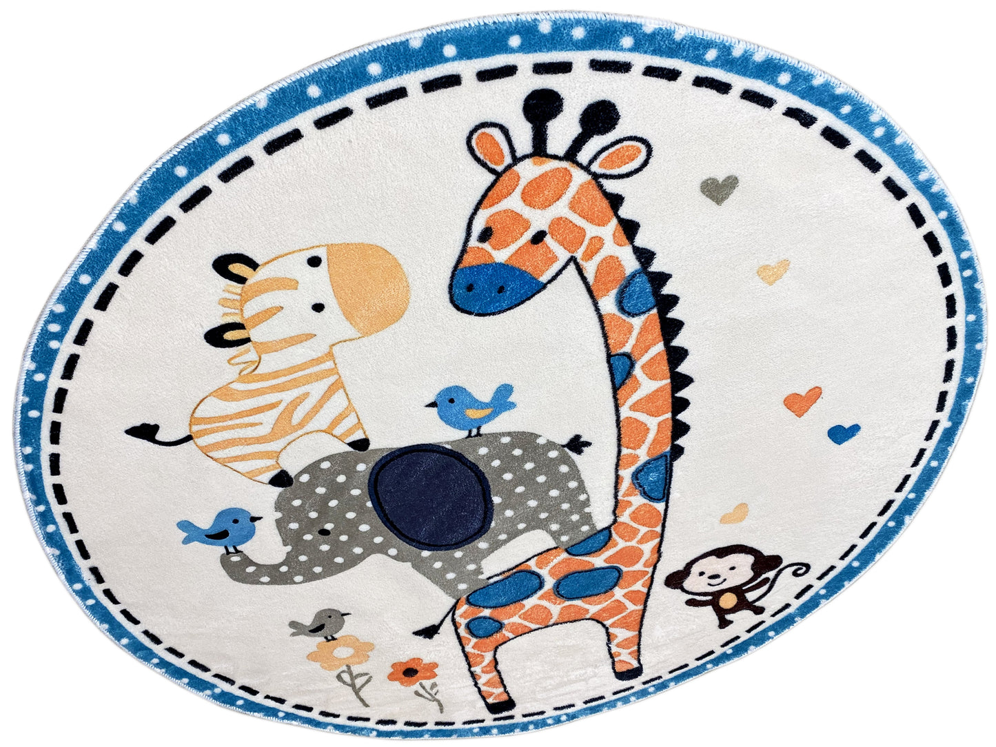 Tapete infantil redondo Animais, 160 cm