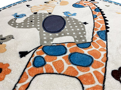 Tapete infantil redondo Animais, 160 cm