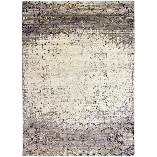 Tapete bege-cinza com padrão abstrato, retangular, textura fina (299x200 cm)