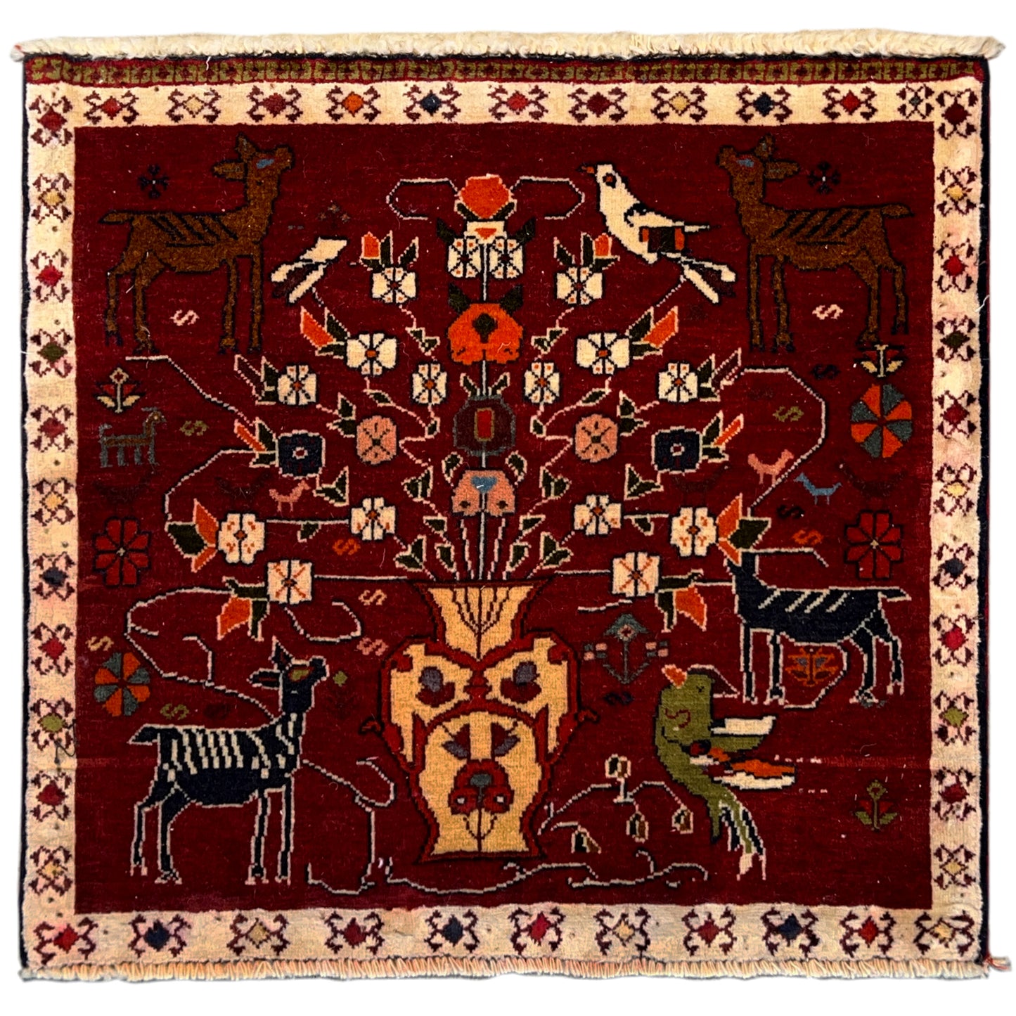 Roter Poshti Teppich 62x58 cm - German Carpet Shop