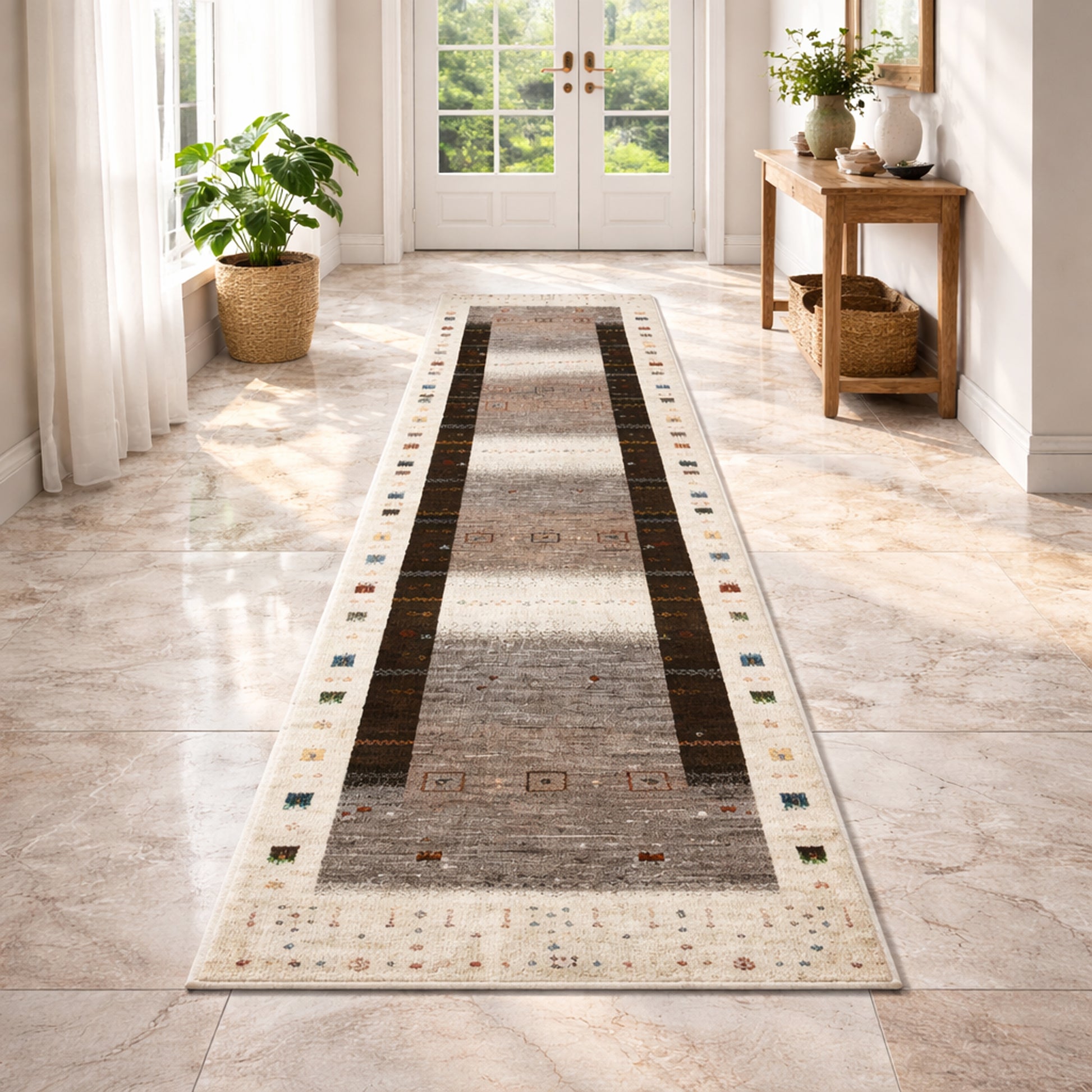 Wohnzimmer Gabbeh Läufer 498x82 cm aus pflanzengefärbter Wolle