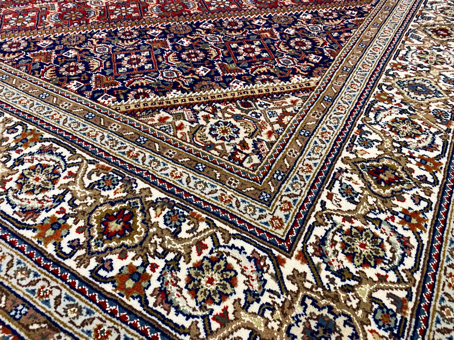 Handgeknüpfter Perserteppich Bidjar in Rot, langlebige Wollqualität