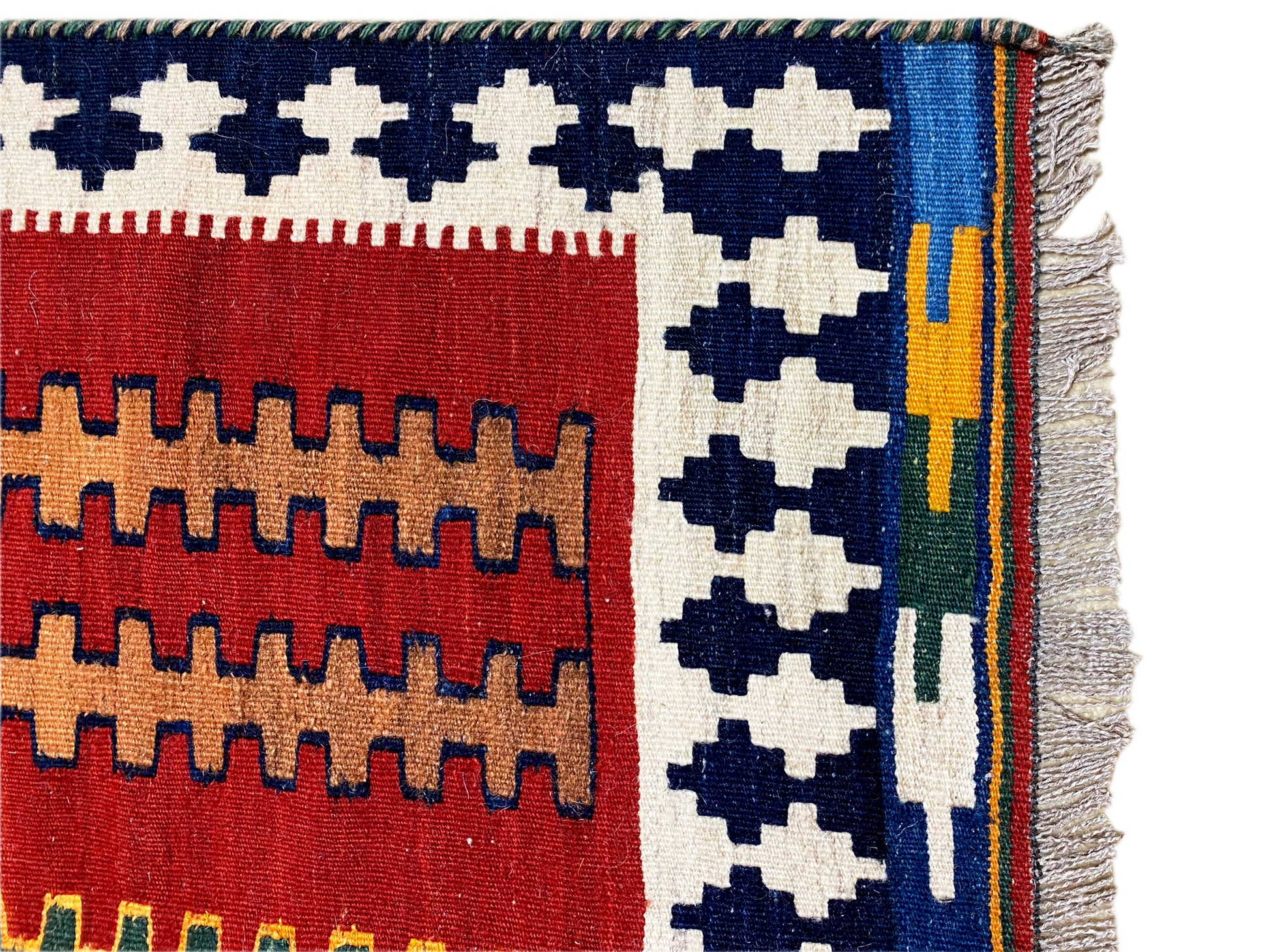 Kelim Teppich Rot Blau 153x101 cm ideal für Wohnzimmer und Flur