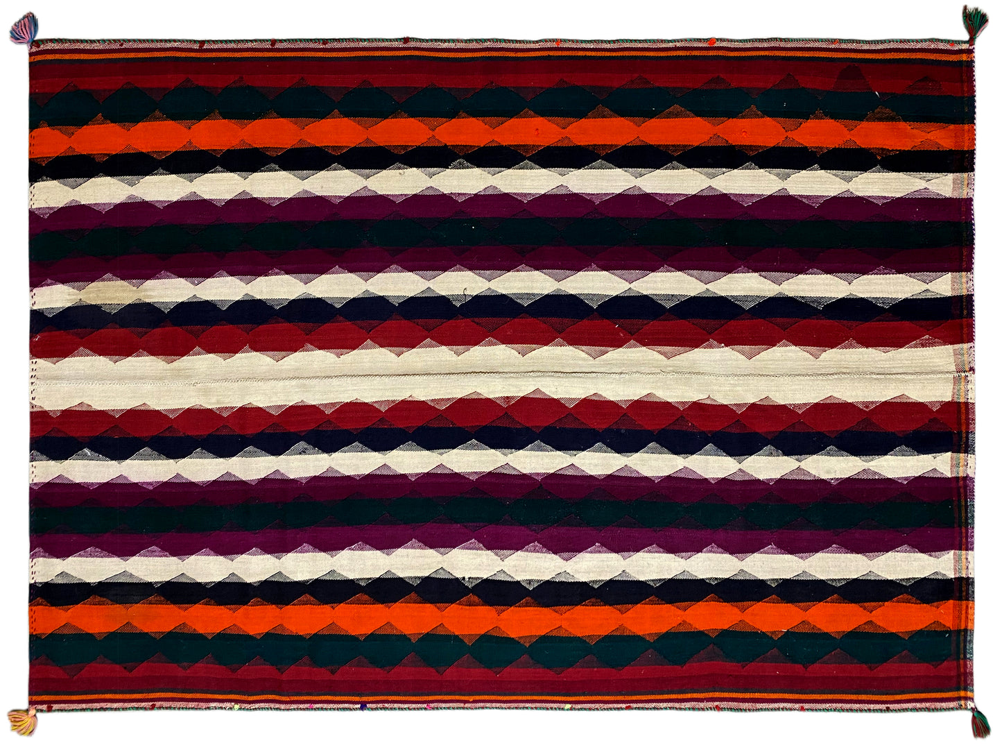 Unikat Deko Teppich Rot Orange Violett